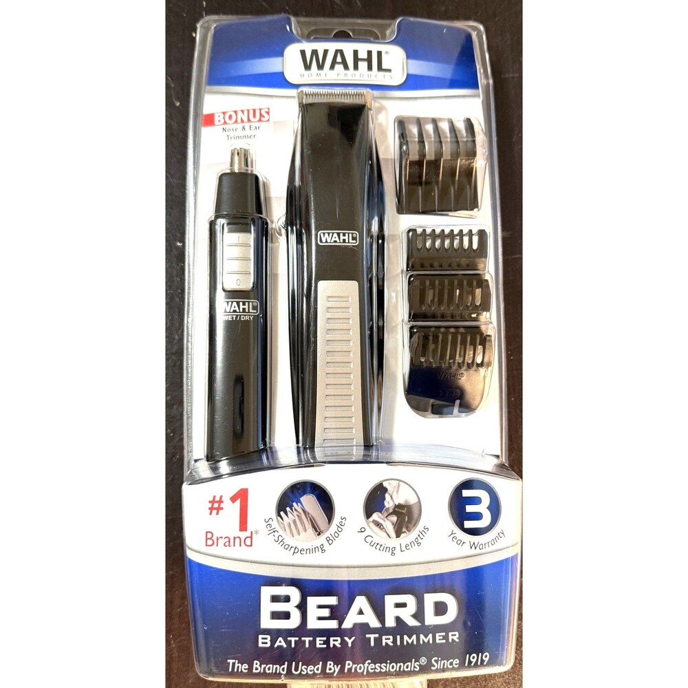 WAHL Nose Ear Body Beard Hair Wet/Dry BATTERY Precision Blade Trimmer Set ~ NEW